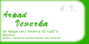 arpad veverka business card